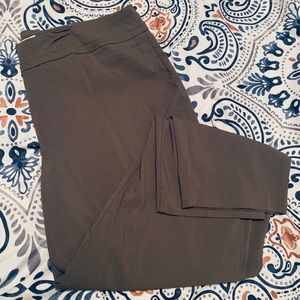 Olive green straight leg dress pants